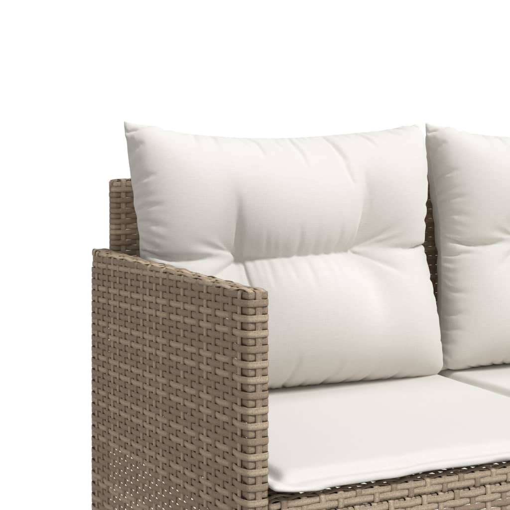 sofasæt til haven 5 dele med hynder polyrattan beige