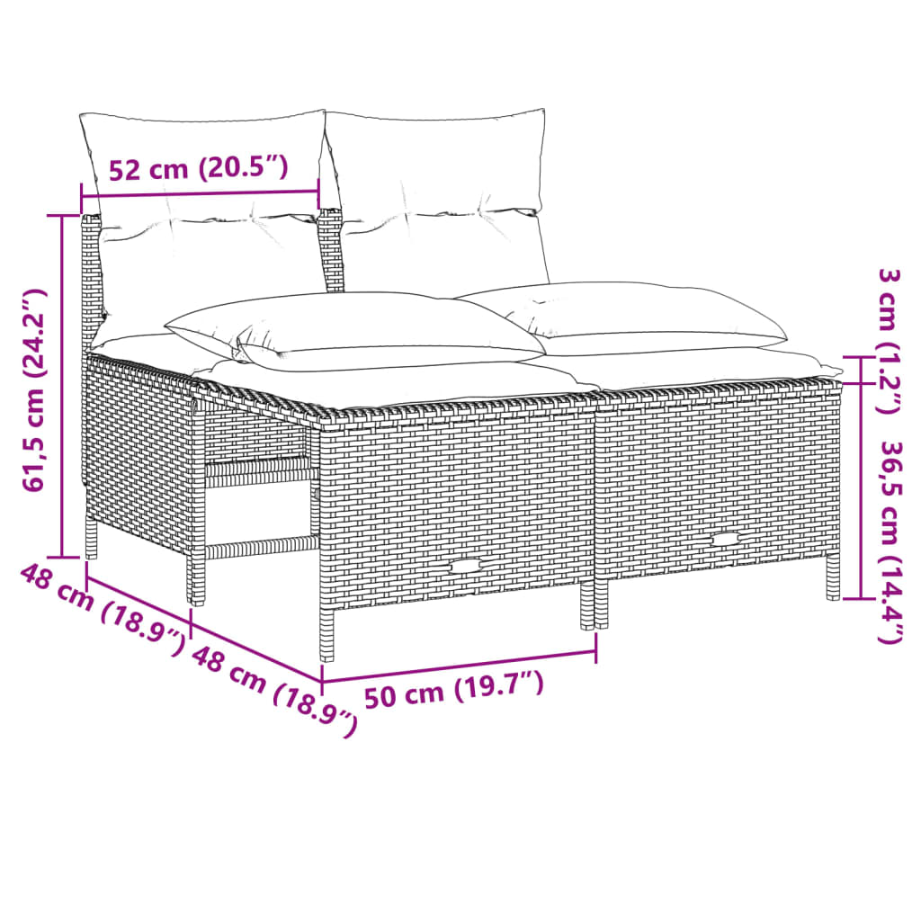 sofasæt til haven 5 dele med hynder polyrattan beige