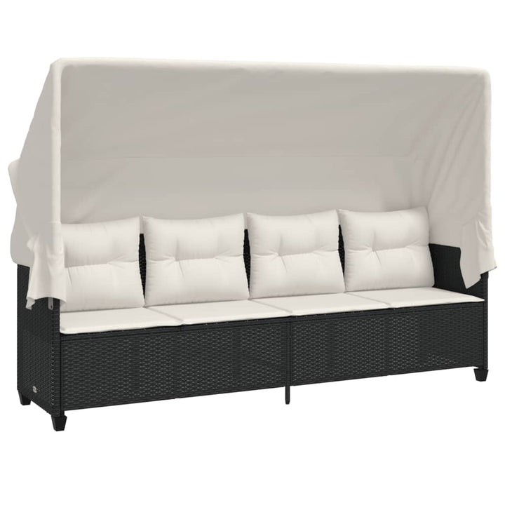 sofasæt til haven 5 dele med hynder polyrattan sort