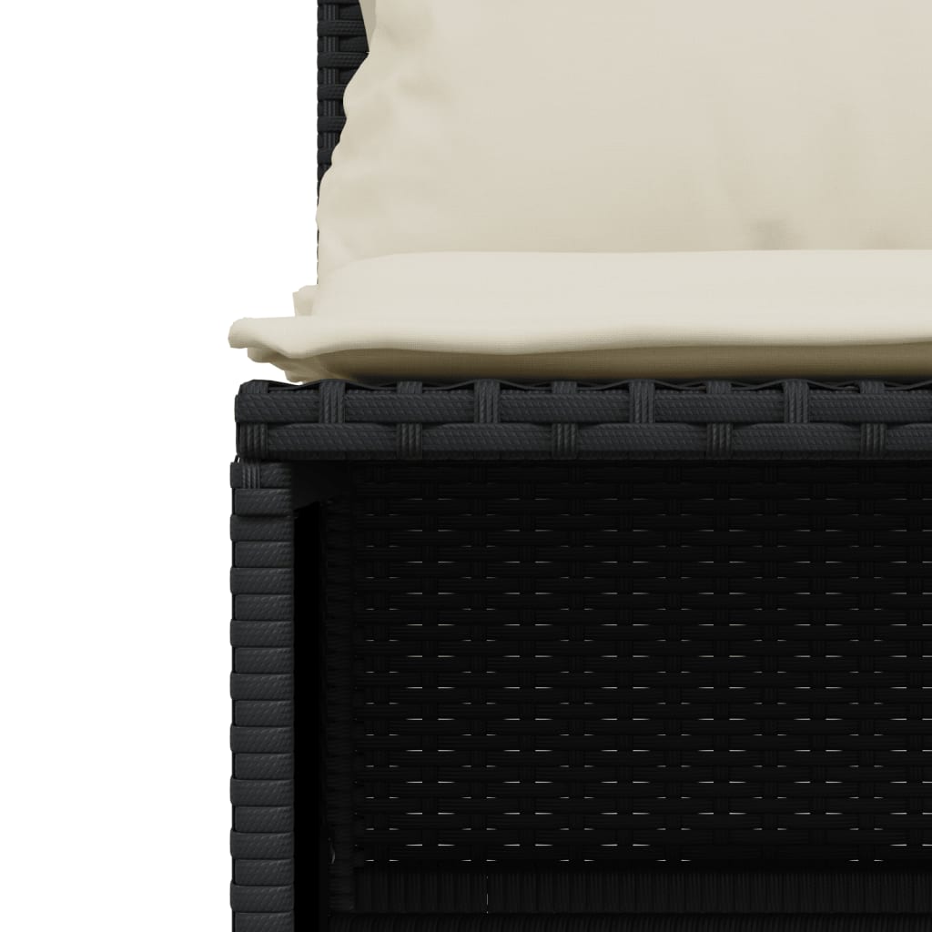 sofasæt til haven 5 dele med hynder polyrattan sort