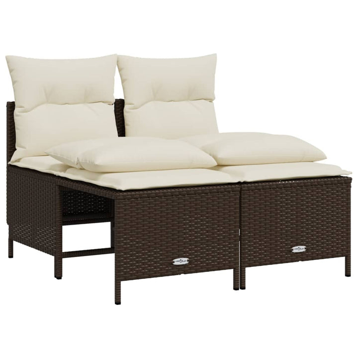 sofasæt til haven 5 dele med hynder polyrattan brun