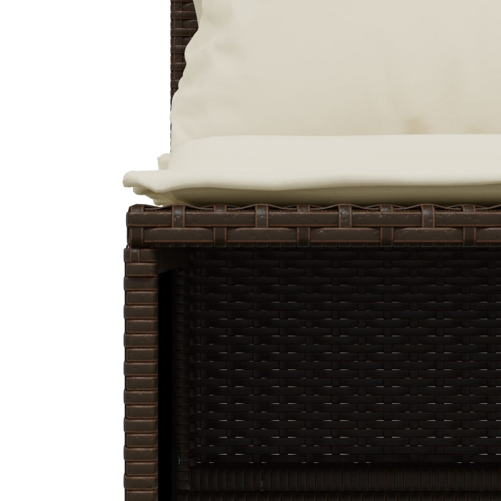 sofasæt til haven 5 dele med hynder polyrattan brun