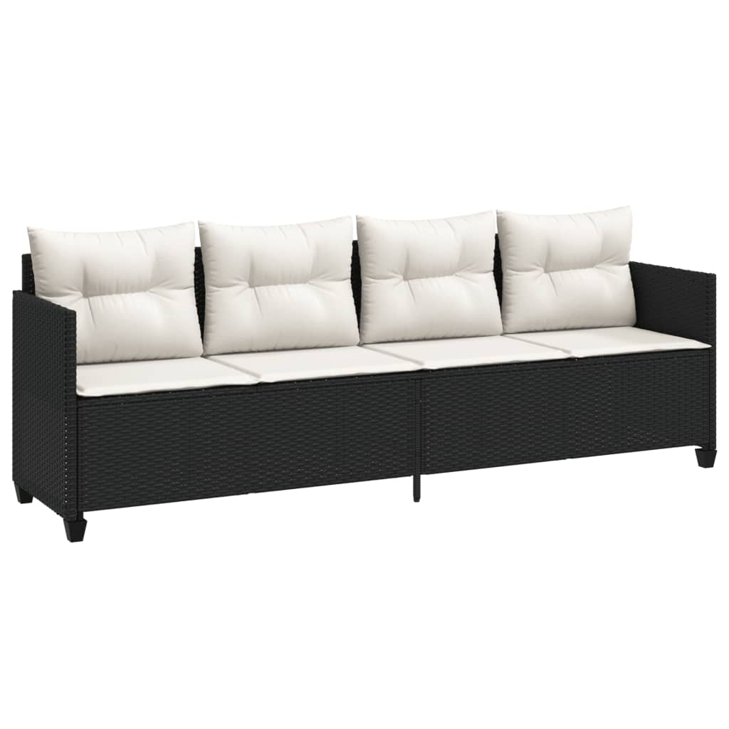 sofasæt til haven 5 dele med hynder polyrattan sort