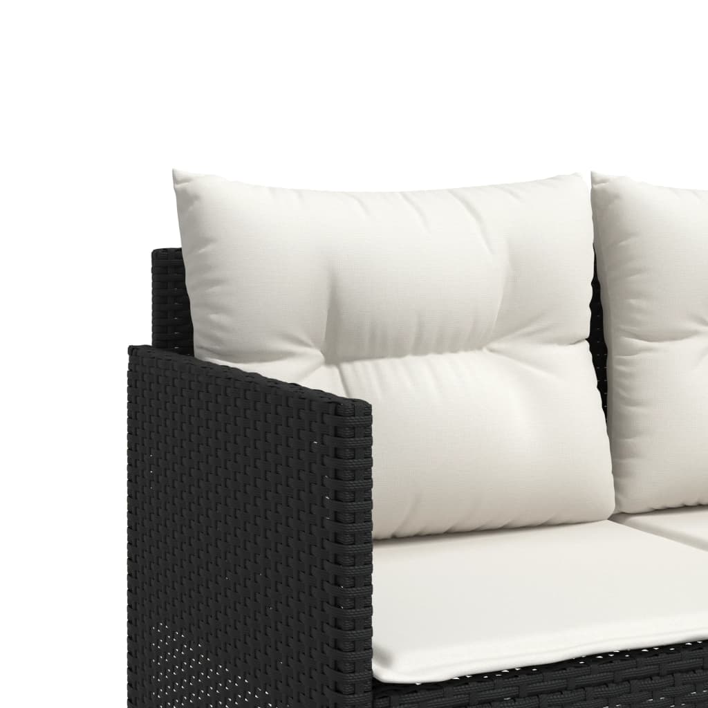 sofasæt til haven 5 dele med hynder polyrattan sort