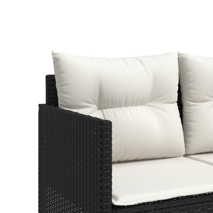 sofasæt til haven 5 dele med hynder polyrattan sort