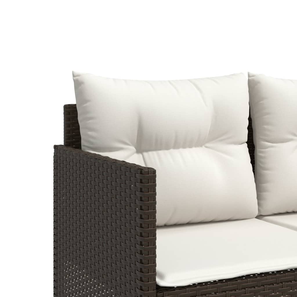 sofasæt til haven 5 dele med hynder polyrattan brun