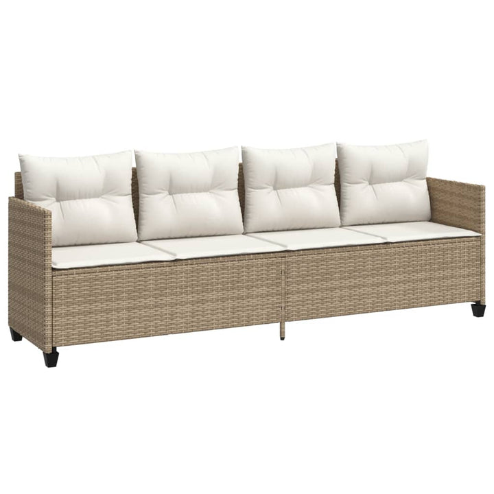 sofasæt til haven 5 dele med hynder polyrattan beige