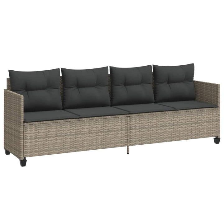 sofasæt 5 dele med hynder polyrattan lysegrå