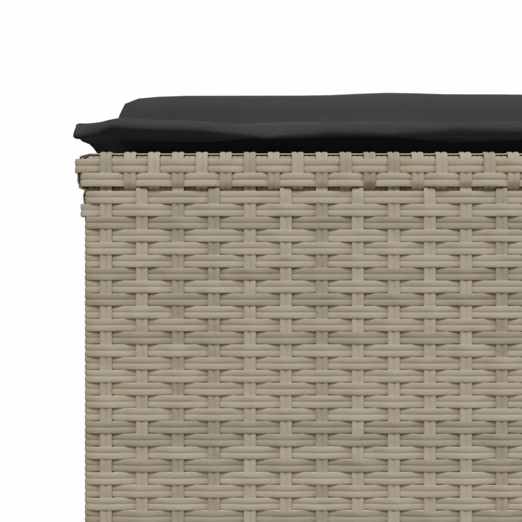 sofasæt 5 dele med hynder polyrattan lysegrå