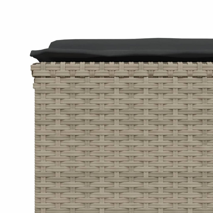 sofasæt 5 dele med hynder polyrattan lysegrå