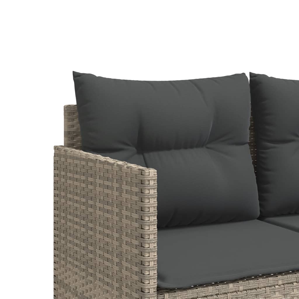 sofasæt 5 dele med hynder polyrattan lysegrå