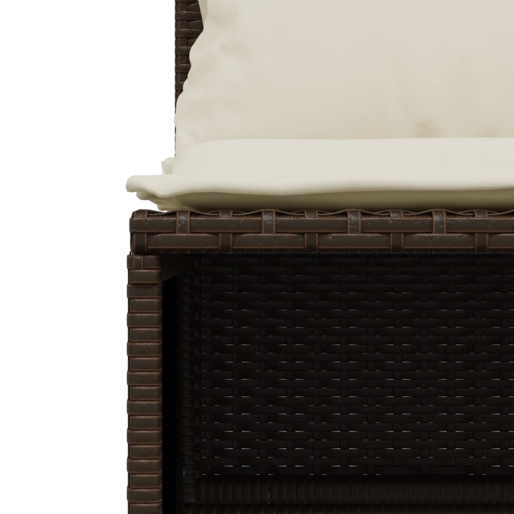sofasæt til haven 5 dele med hynder polyrattan brun