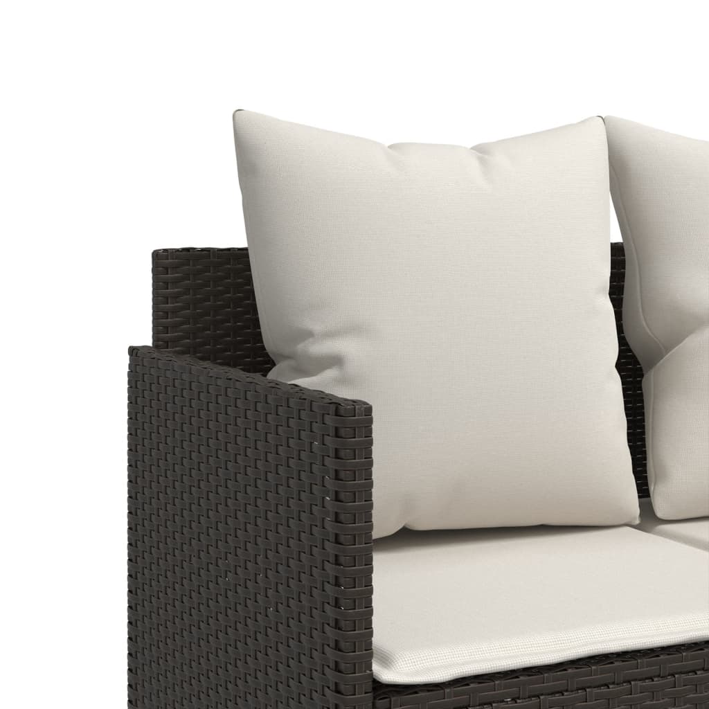 sofasæt til haven 5 dele med hynder polyrattan brun
