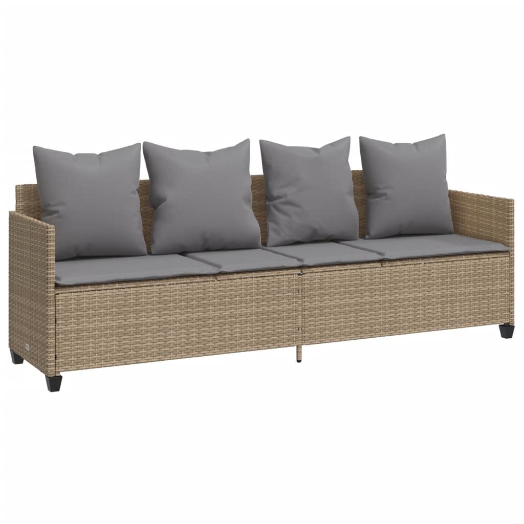 sofasæt til haven 5 dele med hynder polyrattan beige
