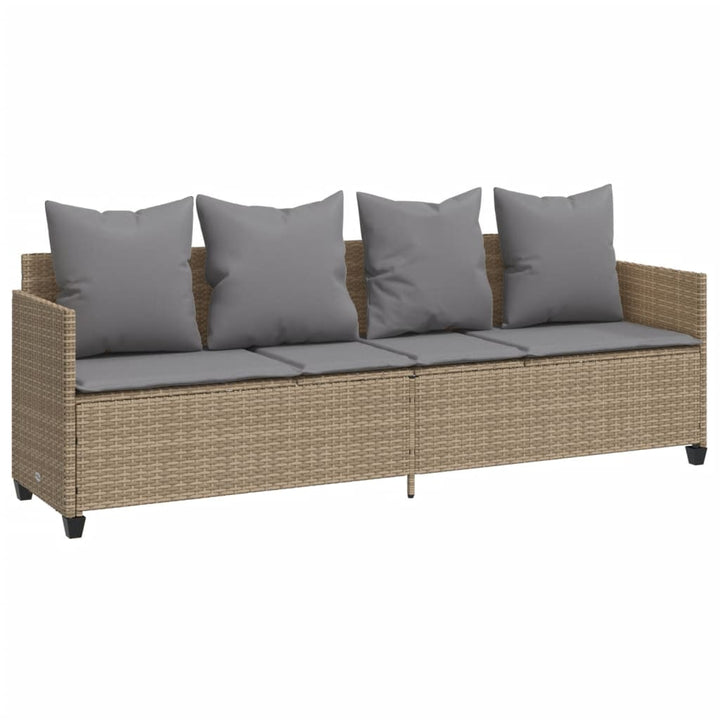 sofasæt til haven 5 dele med hynder polyrattan beige