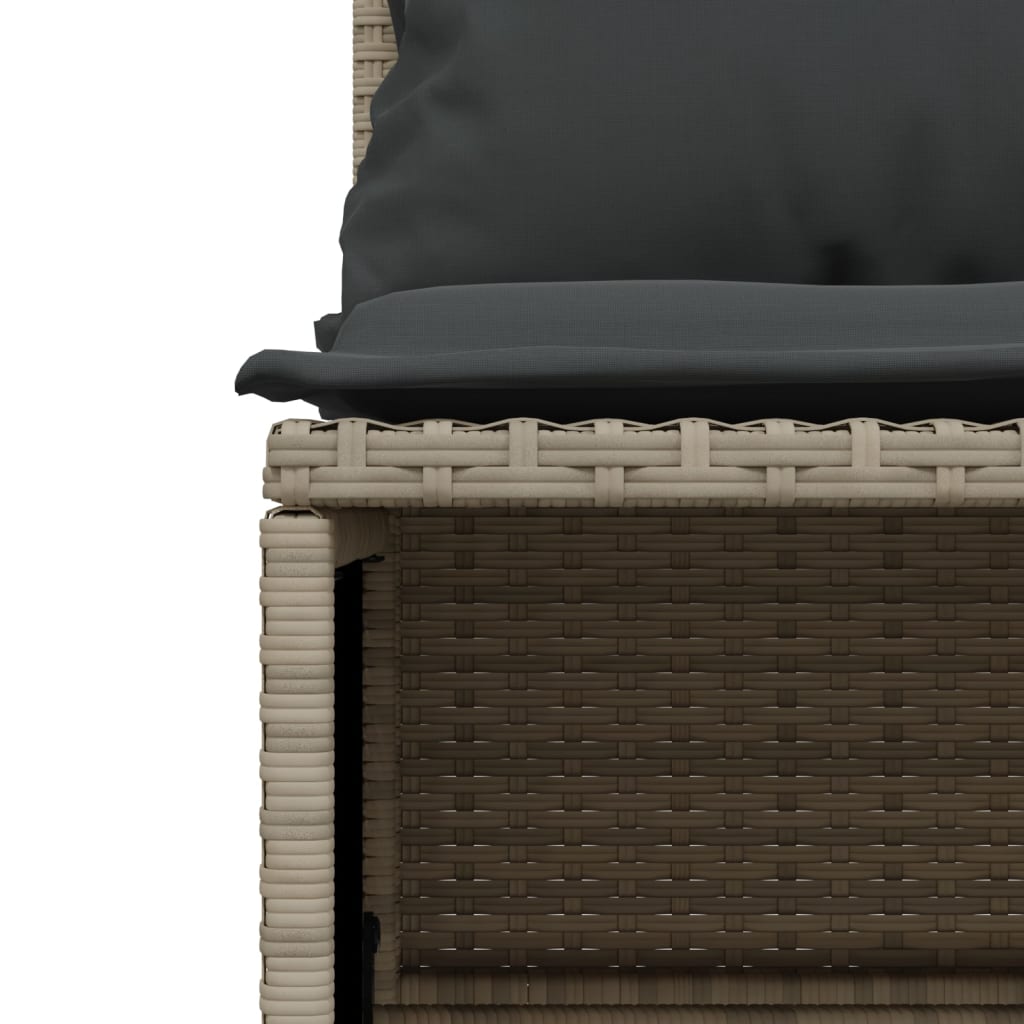 sofasæt 5 dele med hynder polyrattan lysegrå