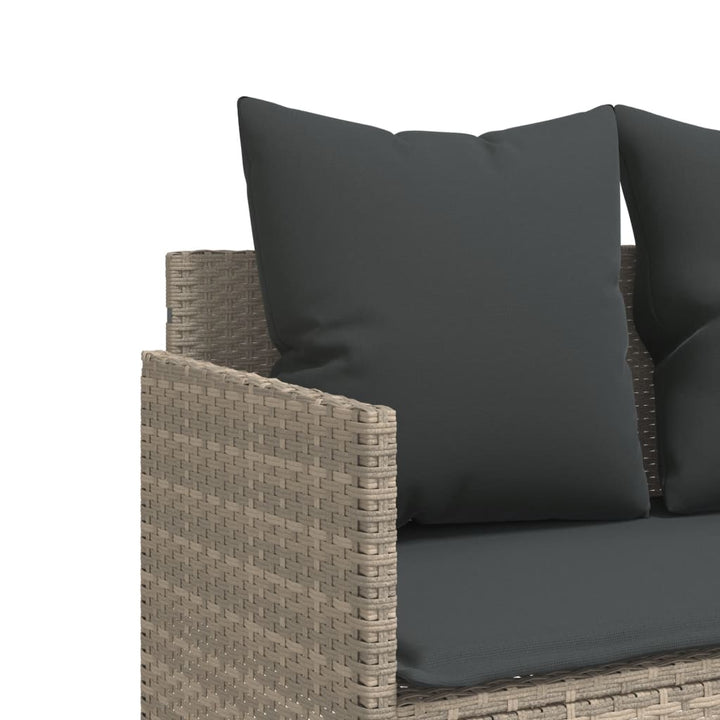 sofasæt 5 dele med hynder polyrattan lysegrå