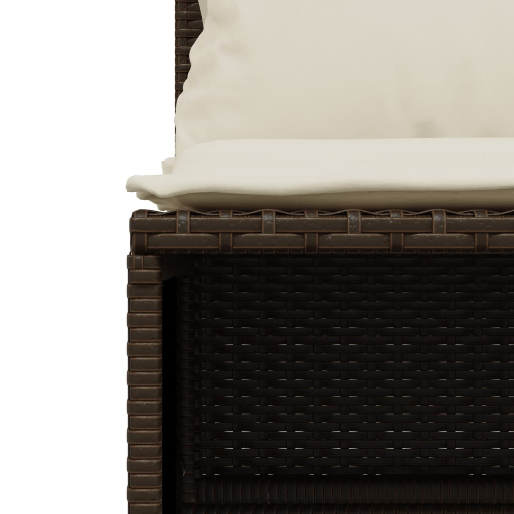 sofasæt til haven 5 dele med hynder polyrattan brun