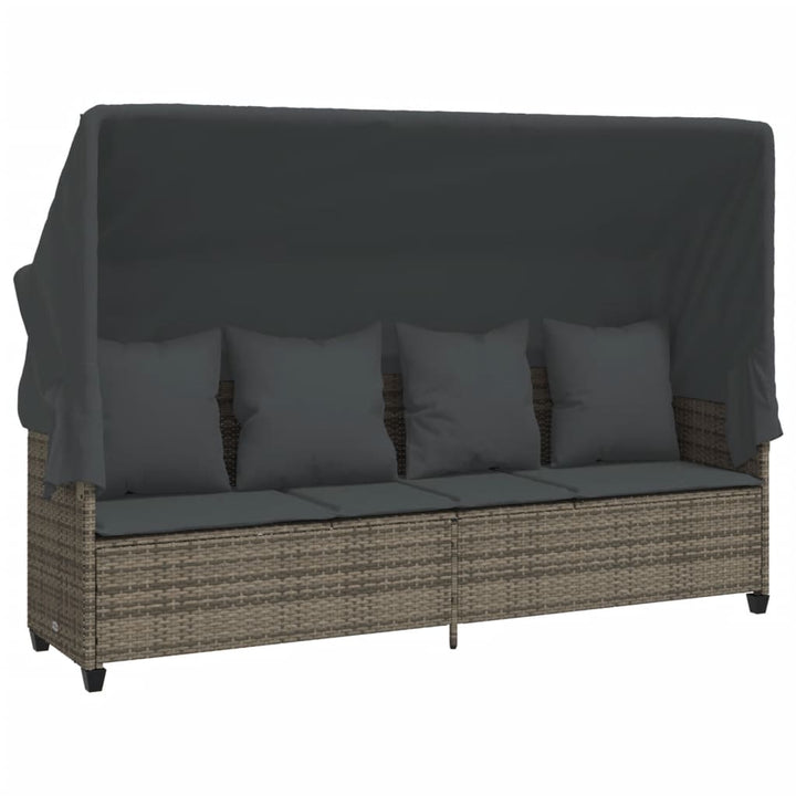 sofasæt 5 dele med hynder polyrattan grå