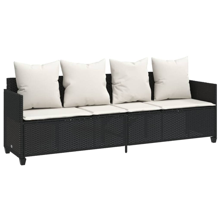sofasæt til haven 5 dele med hynder polyrattan sort