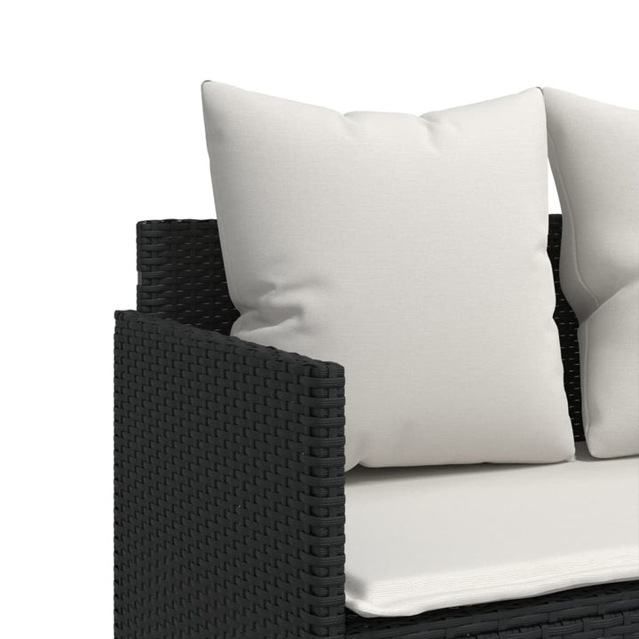 sofasæt til haven 5 dele med hynder polyrattan sort