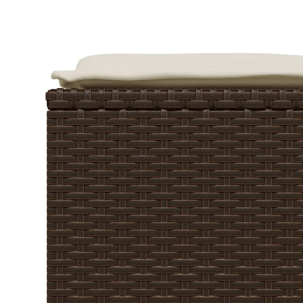 sofasæt til haven 5 dele med hynder polyrattan brun