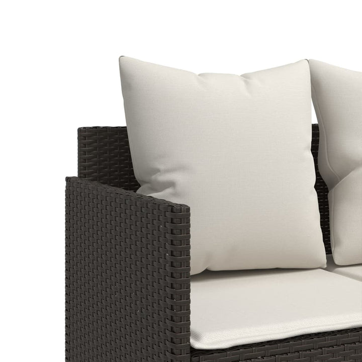 sofasæt til haven 5 dele med hynder polyrattan brun
