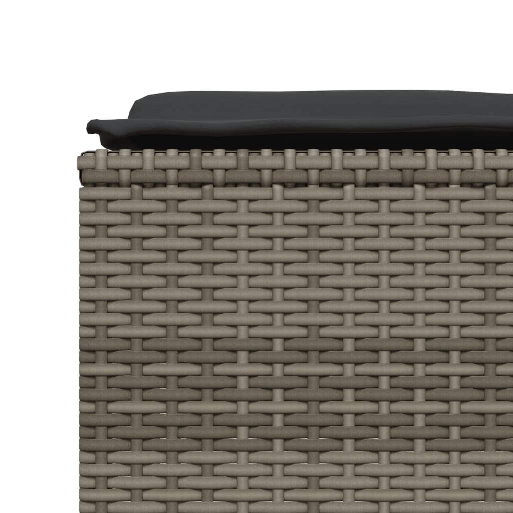 sofasæt 5 dele med hynder polyrattan grå