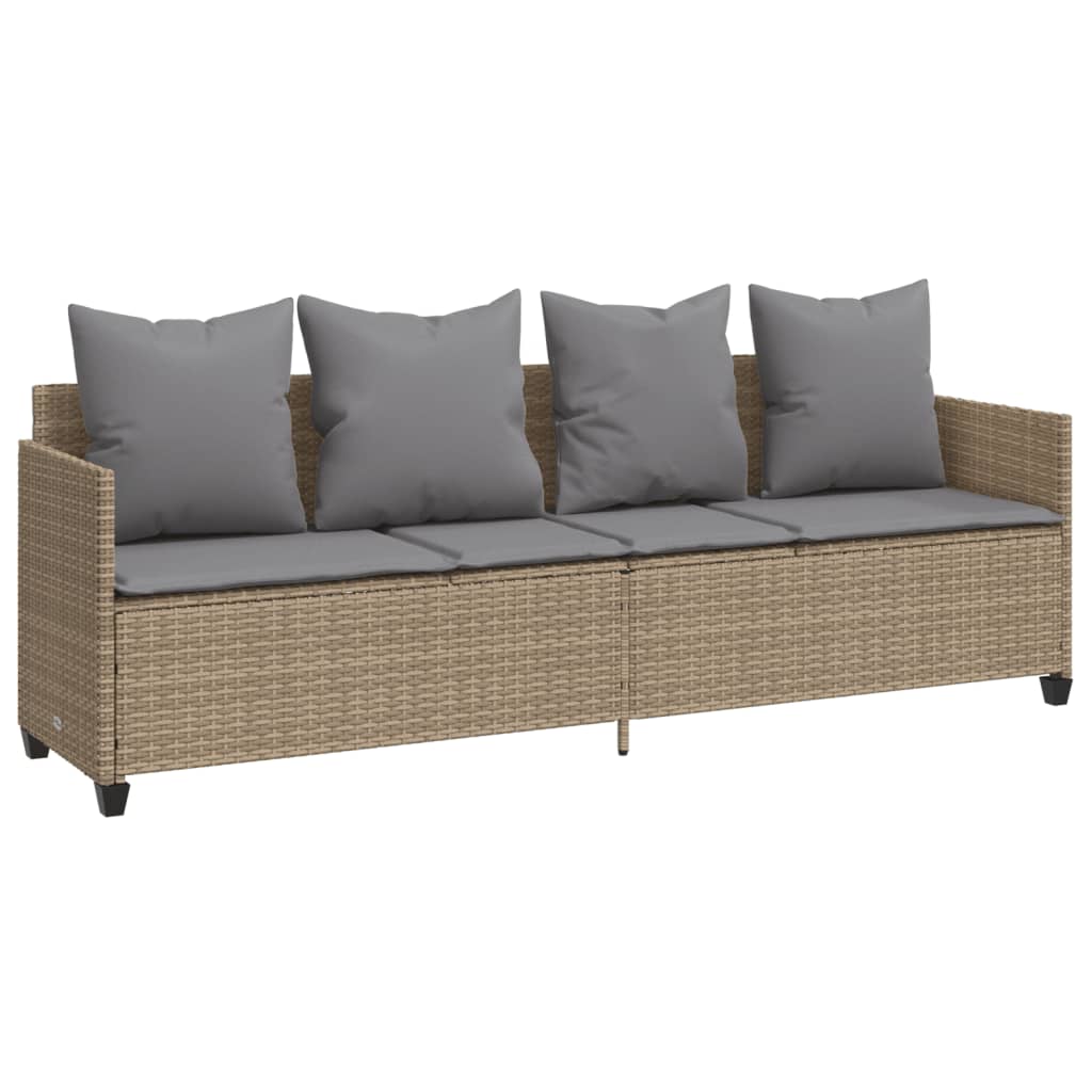 sofasæt til haven 5 dele med hynder polyrattan beige