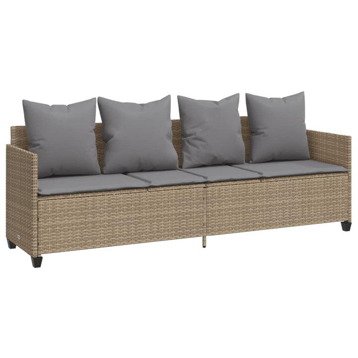 sofasæt til haven 5 dele med hynder polyrattan beige