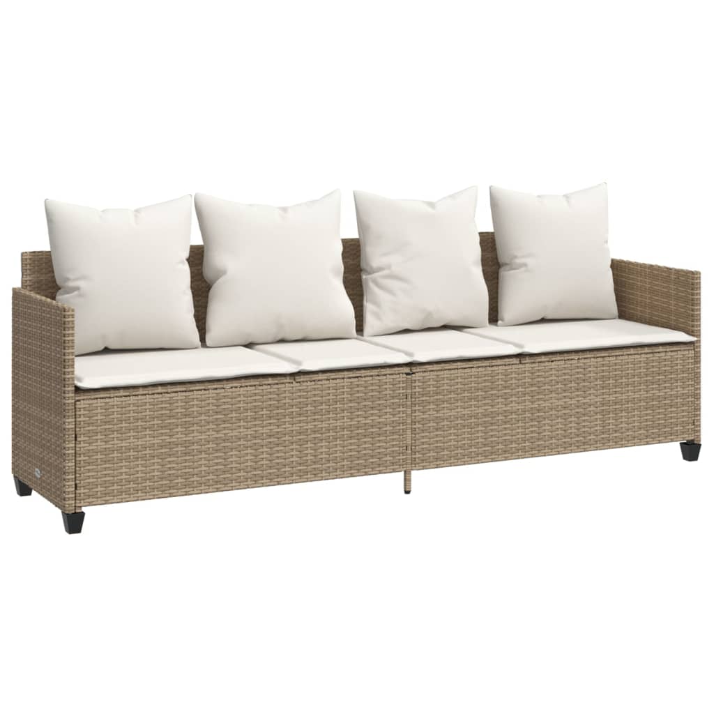 sofasæt til haven 5 dele med hynder polyrattan beige