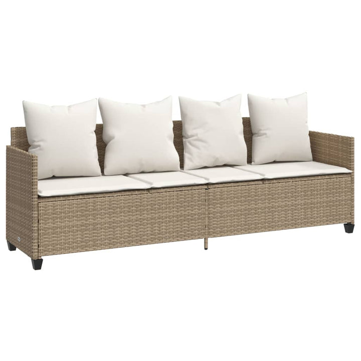 sofasæt til haven 5 dele med hynder polyrattan beige