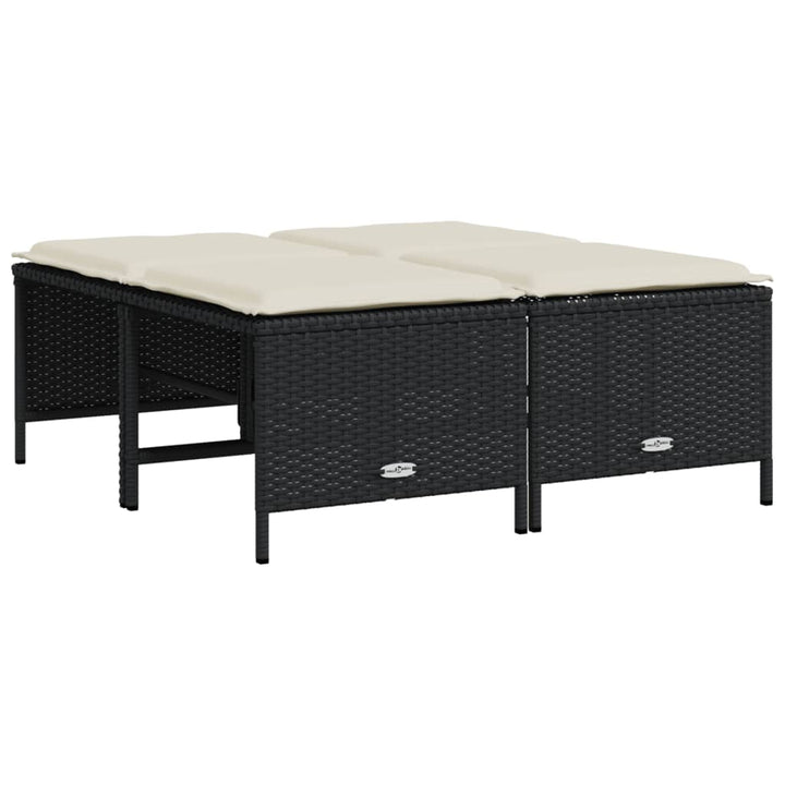 sofasæt til haven 5 dele med hynder polyrattan sort