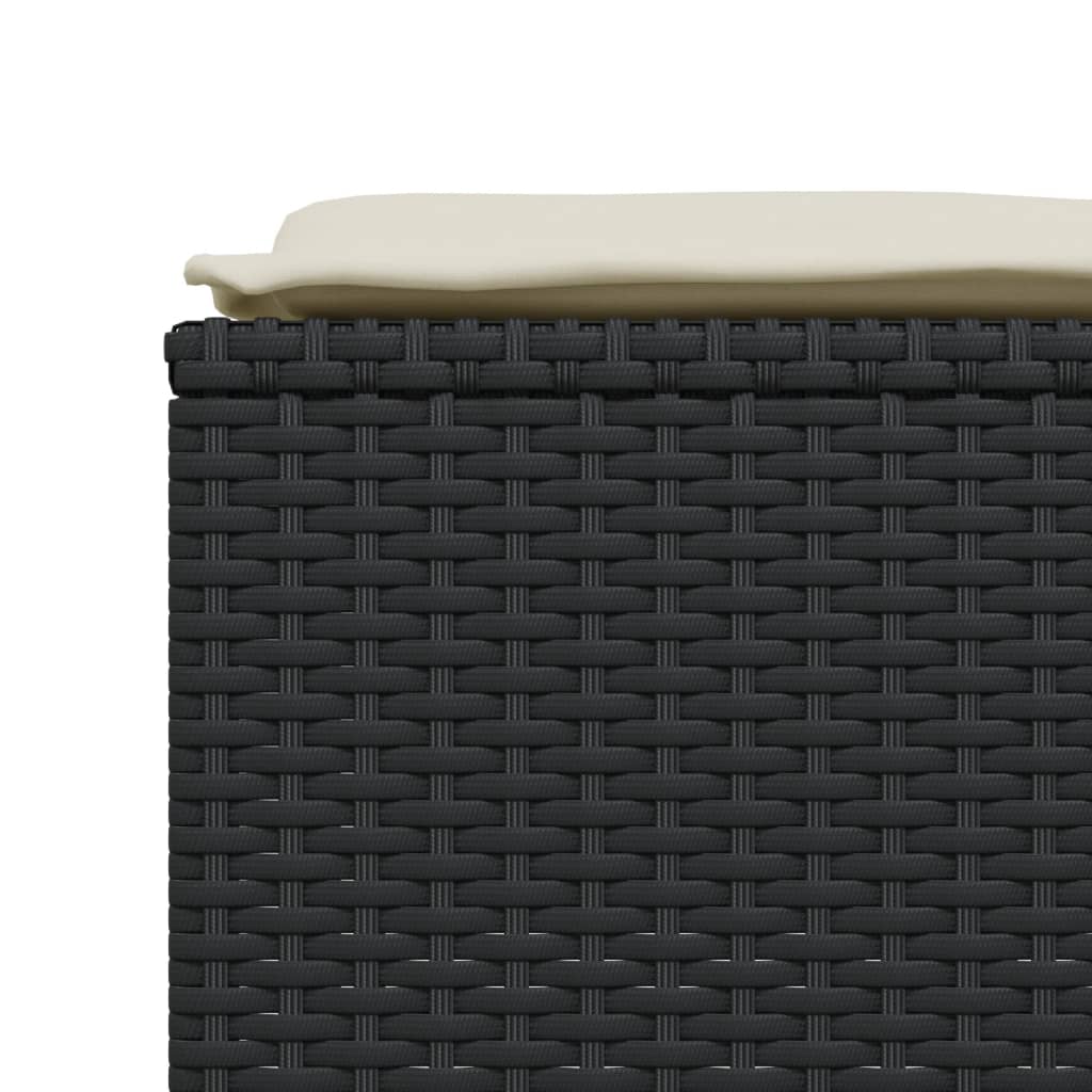 sofasæt til haven 5 dele med hynder polyrattan sort