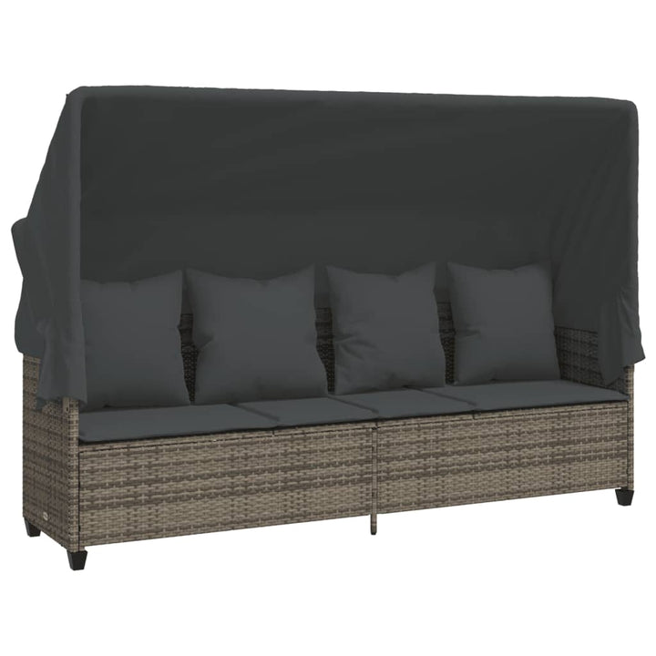 sofasæt 5 dele med hynder polyrattan grå