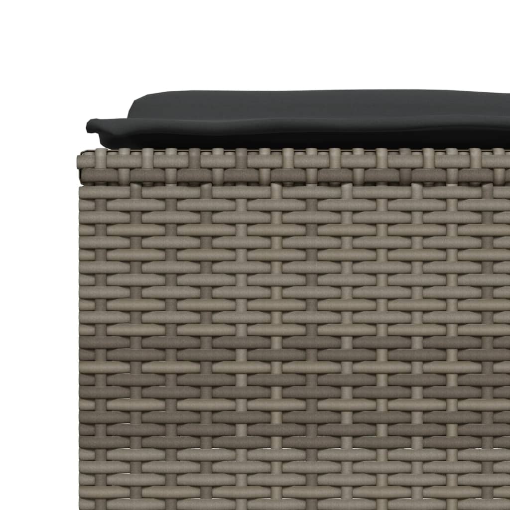 sofasæt 5 dele med hynder polyrattan grå