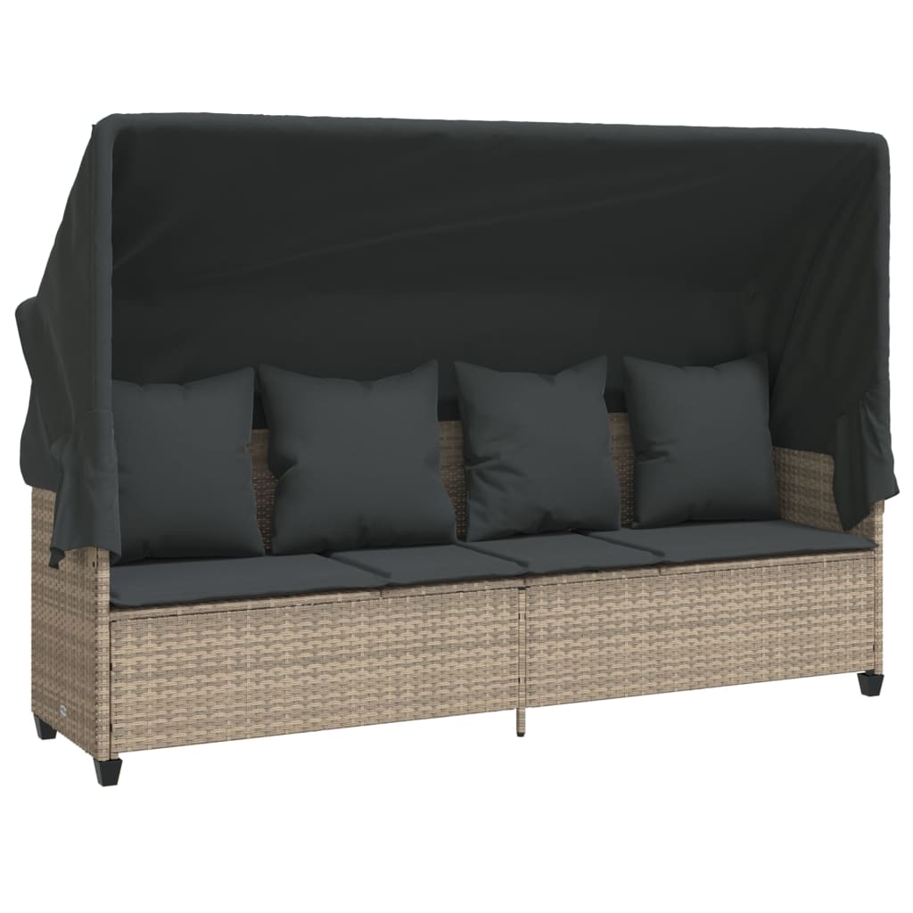 sofasæt 5 dele med hynder polyrattan lysegrå