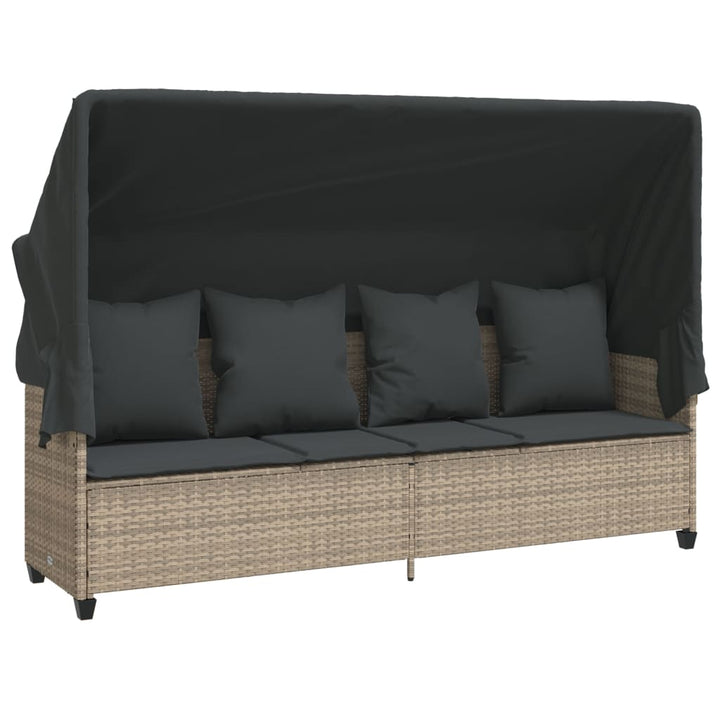 sofasæt 5 dele med hynder polyrattan lysegrå