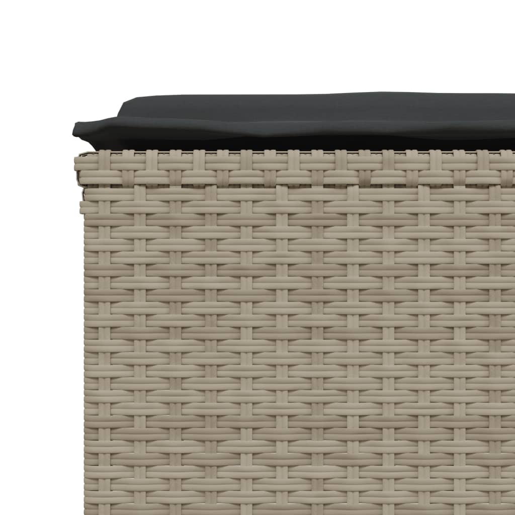 sofasæt 5 dele med hynder polyrattan lysegrå