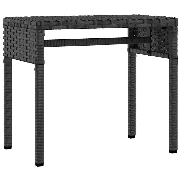 liggestole 2 stk. med baldakiner og bord polyrattan sort