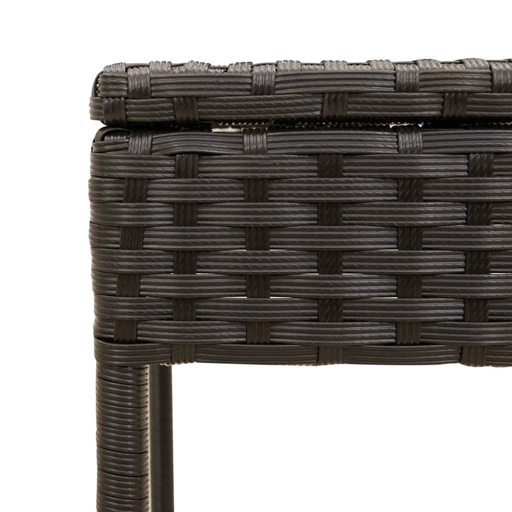 liggestole 2 stk. med baldakiner og bord polyrattan sort