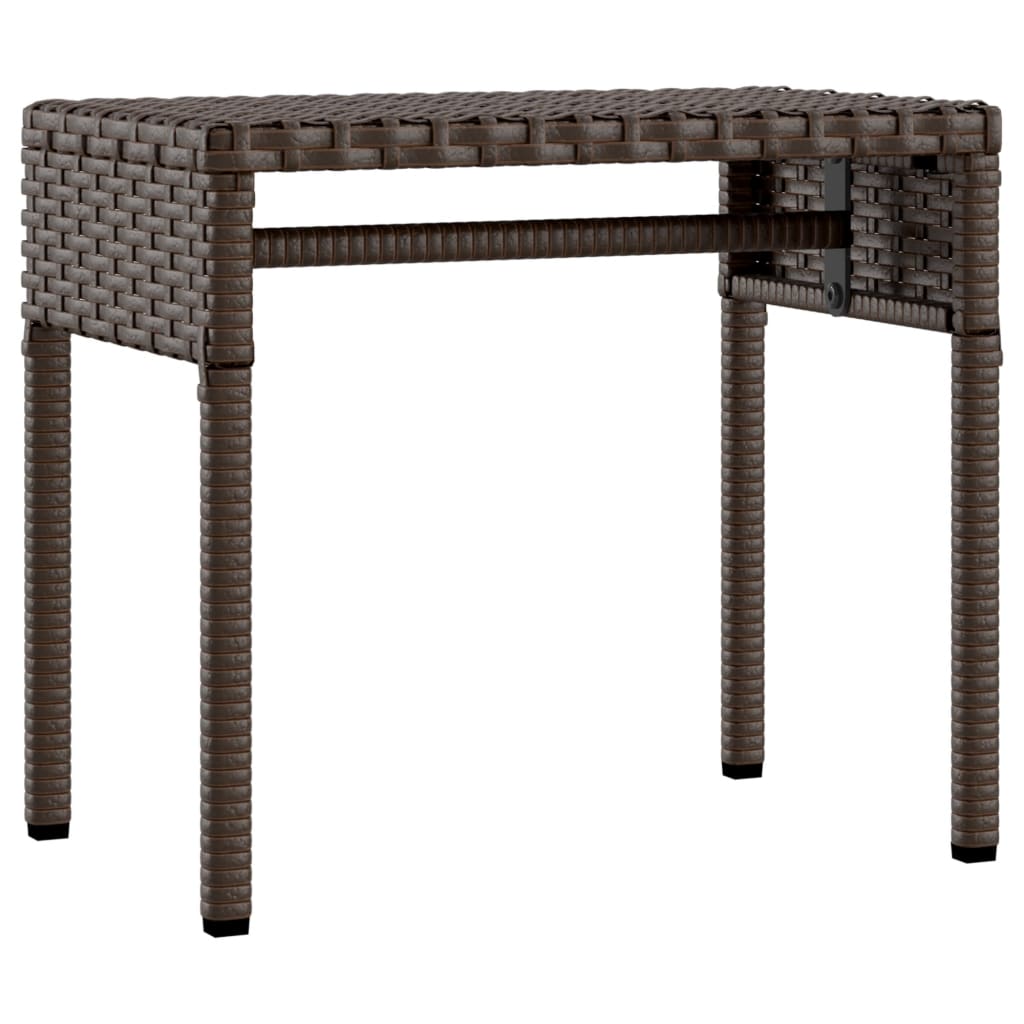 liggestole 2 stk. med baldakiner og bord polyrattan brun