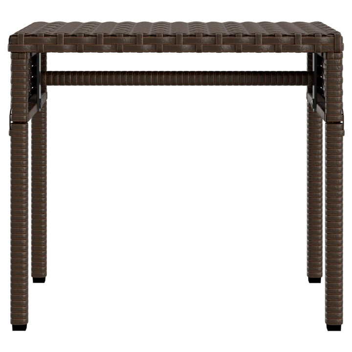 liggestole 2 stk. med baldakiner og bord polyrattan brun