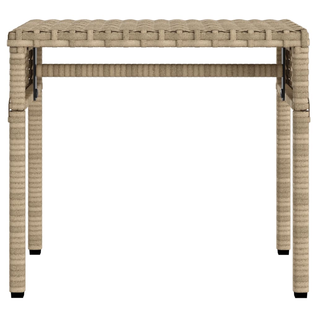liggestole 2 stk. med baldakiner og bord polyrattan beige