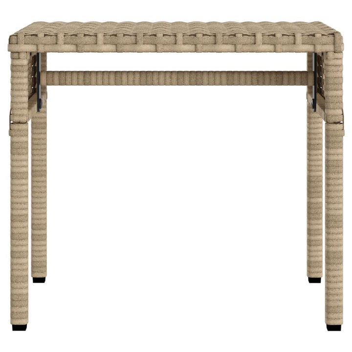 liggestole 2 stk. med baldakiner og bord polyrattan beige