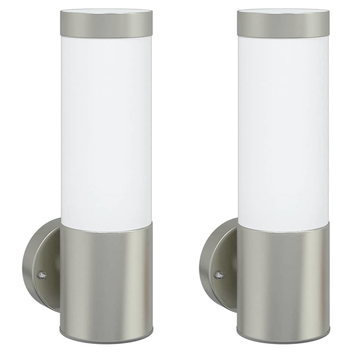 Udendørs væglampe 2 pcs Sølv 12 x 8,5 x 27 cm