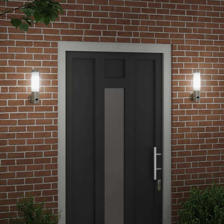 Udendørs væglampe 2 pcs Sølv 12 x 8,5 x 29 cm