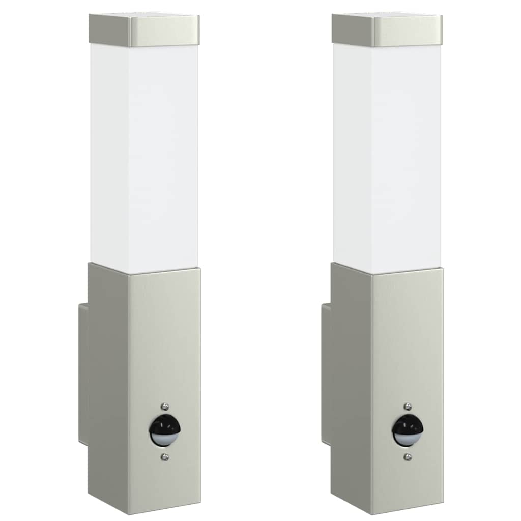 Udendørs væglampe 2 pcs Sølv 10.5 x 6 x 33 cm