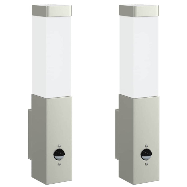 Udendørs væglampe 2 pcs Sølv 10.5 x 6 x 33 cm