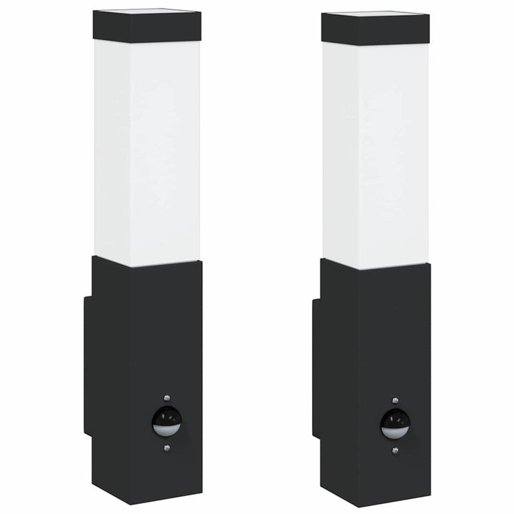 Udendørs væglampe 2 pcs Sort 10.5 x 6 x 33 cm